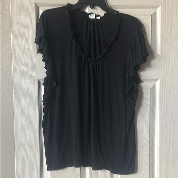 GAP Elegant Black Ruffle Flutter Sleeve Top! - Picture 10 of 10